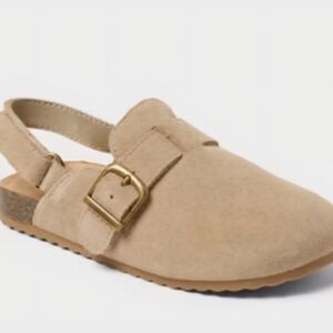 Kids Suede Slingback Clog - Tan